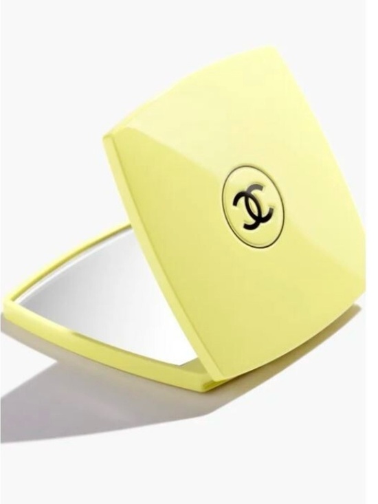 CHANEL Accessories - CHANEL Pale Yellow Double Facettes Compact Mirror. Limited Edition retail $125